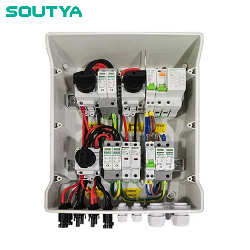 Boîtier de combinaison monophasé DC+AC 2 entrées 2 sorties : protection solaire fiable